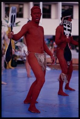 South Pacific Festival of the Arts, Apia, 1996. Performers from Rapa Nui