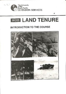 SEC05 Land tenure. Introduction to the course
