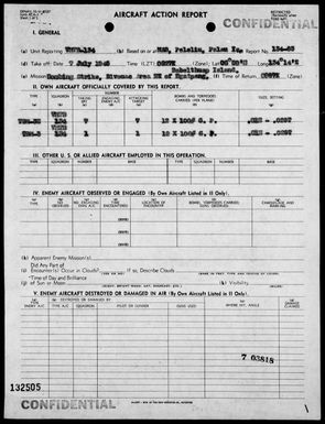 VMTB-134 - ACA Reps Nos 83-84 - Air opers agianst the Palau Islands on 7/7 & 8/45