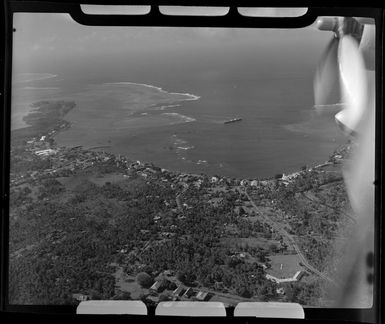 Apia, Upolu, Samoa, showing village and harbour