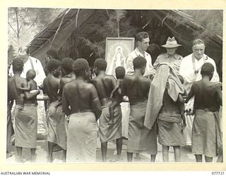 TORINKA, BOUGAINVILLE ISLAND. 1944-12-24. NX70612 CHAPLAIN H.G. REID, DEPUTY ASSISTANT CHAPLAIN GENERAL (RC) HEADQUARTERS, 2ND AUSTRALIAN CORPS (1) QX56104 CHAPLAIN R.P. O'SULLIVAN, ROYAL ..