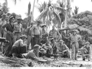 KIRIWINA, TROBRIAND ISLANDS, PAPUA. 1944-01-31. IN MODERN WARFARE, AERODROME DEFENCE IS VITAL AND THE RAAF HAS TRAINED A NUMBER OF "TOUGH GUYS" TO LOOK AFTER ITS POSSESSIONS. SERGEANT R. F. ..