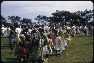Sing-sing on Boxing Day at the Old Football Oval, Lae, between 1955 and 1960, [11] Tom Meigan