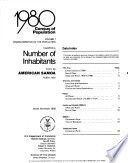 1980 census of population Volume 1 Characteristics of the population Chapter A Number of inhabitants Part 56 American Samoa