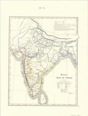 Maps, India, Pakistan & Burma, 1831-1894 : [maps in the British parliamentary papers]: Military map of India. (Sheet [11])