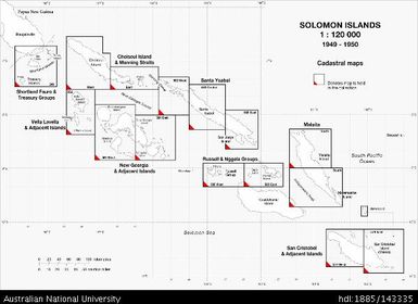 Solomon Islands INDEX, 1:120 000, Cadastral Series, 1949-1950