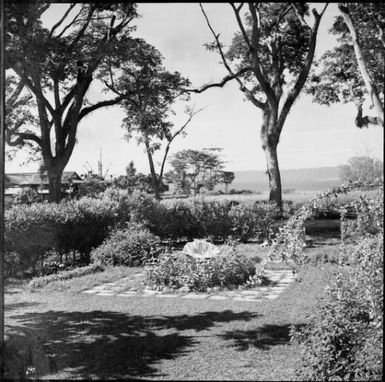 Clamshell birdbath in the front yard of the Chinnery's place  Malaguna Road, Rabaul, New Guinea, ca. 1, 1936 / Sarah Chinnery