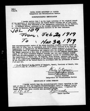 Volume 109: February 2, 1919 - March 30, 1919