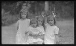 Portrait of young girls, in white dresses