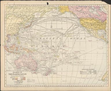 Islands of the Pacific Ocean : showing political divisions / copyright 1903 by The J.N. Matthews Co.