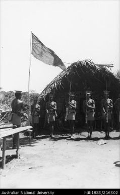 The guard on Parade at Aussim Right bank of Ramu. 5 Aug 1937  Noon bright