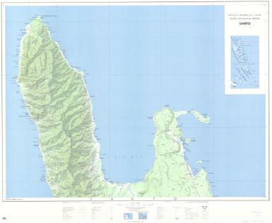 Carte de la Mélanésie au 1100.000 Archipel des Nouvelles Hebrides: Santo (4)