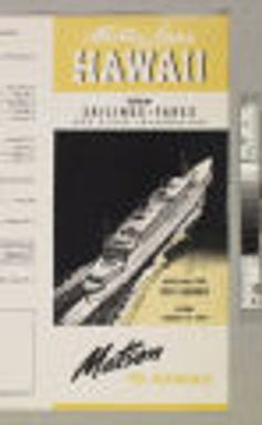 Hawaii 1954 sailings - fares and other information