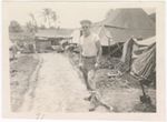 [Serviceman at military camp, Saipan]