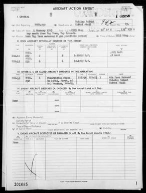 VMTB-232 - ACA Report #19 - Bombing Yap Town Causeway & Gun Positions Across Bay South from Yap Town, Yap, Carolines on 1/5/45