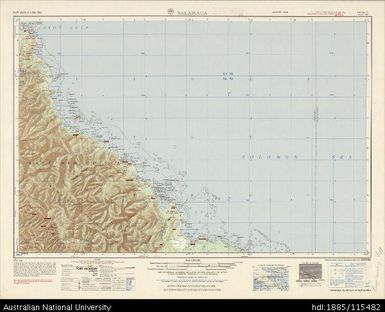 Papua New Guinea, Salamaua (overprint 1966), Series: AMS T504, Sheet SB 55-15, 1966, 1:250 000