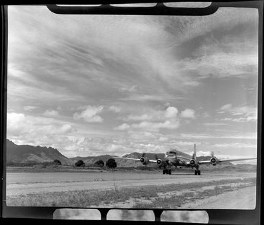 British Commonwealth Pacific Airlines DC6 aircraft at Nadi airport, Fiji