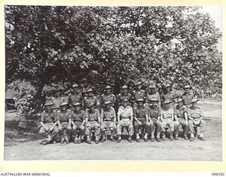 TOROKINA, BOUGAINVILLE. 1945-10-31. OFFICERS OF 15 INFANTRY BATTALION. (FOR IDENTIFICATION OF 20 NAMED PERSONNEL REFER TO PROVISIONAL CAPTION OR NAME INDEX.)