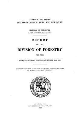Report of the Division of Forestry for the year ending..