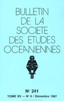 Bulletin de la Société des Études Océaniennes numéro 241