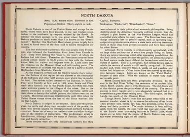 (Text Page) North Dakota.