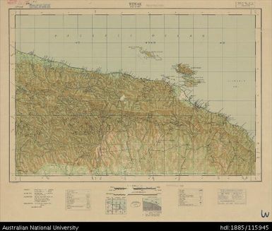 Papua New Guinea, Equatorial New Guinea, Wewak, 4 Mile Strategic series, Sheet 2079, 1944, 1:253 440