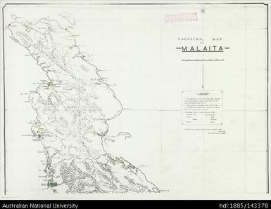 Solomon Islands, Malaita, North Sheet, 1950, 1:120 000