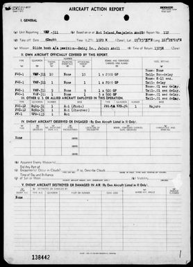 VMF-311 - ACA Reps Nos 112-114 & 116-117 – Air opers against the Marshall Islands, 12/8-29/44