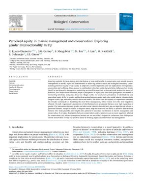 Perceived Equity in Marine Management and Conservation : Exploring Gender Intersectionality in Fiji.