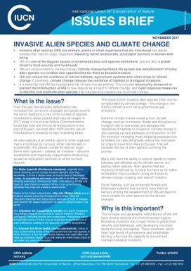 Invasive Alien Species and Climate Change - International Union for Conservation of Nature Issues Brief November 2017