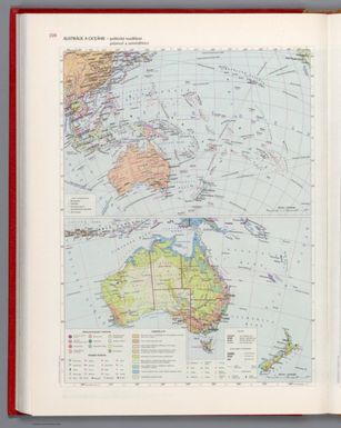 Austrálie a Oceánie - Politické rozdělení. Průmyslu a zemědělství. Československý vojenský atlas̊.