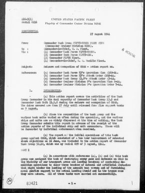 COMTASK-GROUP 53.5 - Rep of Ops, 7/17/44 to 8/9/44, Seizure & Occupation of Guam Is, Marianas