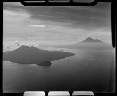 Mt Lolobau, 3058 feet high, and Mt Ulawun (Father), 7376 feet high, New Britain, Papua New Guinea