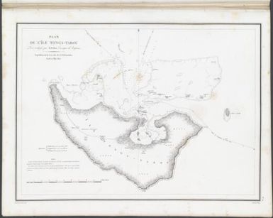 Voyage de la corvette l'Astrolabe : exécuté par ordre du roi, pendant les annees 1826, 1827, 1828, 1829, sous le commandement de M. J. Dumont D'Urville, capitaine de vaisseau.: Plan de l'Ile Tonga-Tabou