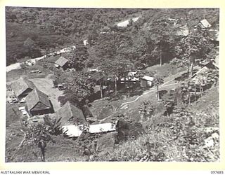 LAE, NEW GUINEA. 1945-10-05. A GENERAL VIEW OF THE CAMP OF THE ALLIED INTELLIGENCE BUREAU (AIB), NEW GUINEA HEADQUARTERS