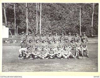 TOROKINA, BOUGAINVILLE. 1945-10-07. MEMBERS OF 1 PLATOON, HEADQUARTERS COMPANY, 24 INFANTRY BATTALION, 15 INFANTRY BRIGADE. (FOR IDENTIFICATION OF 28 NAMED PERSONNEL REFER TO PROVISIONAL CAPTION OR ..