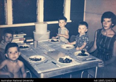 Freeman family dinner, Port Moresby