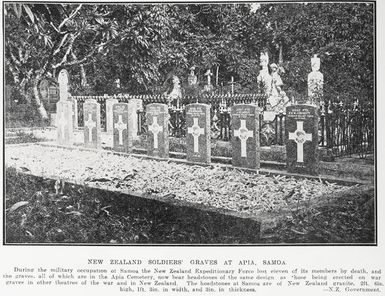 New Zealand soldiers' graves at Apia, Samoa