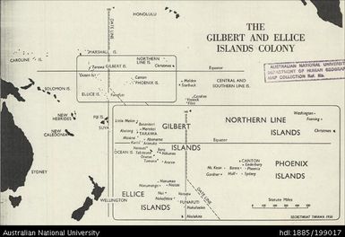 Kiribati, The Gilbert and Ellice Islands Colony, 1956, 1:17 000 000