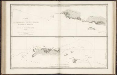 Carte contenant les parties de la Nouvelle Irlande, de la Nouvle Hanovre, et des iles de l'Amiraute, reconnues par le contre-amiral Bruny-Dentrecastuaux, depuis le 26 juillet 1792 jusqu'au 1er aout de la meme annee / levee et dressee par C.F. Beautemps-Beaupre, ingenieur hydrographe