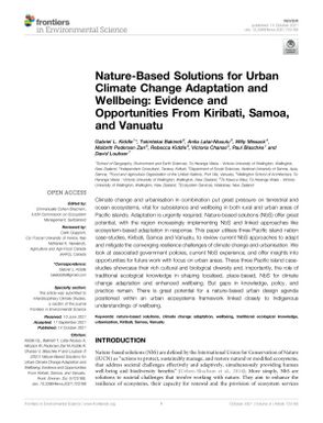 Nature-Based Solutions for Urban Climate Change Adaptation and Wellbeing: Evidence and Opportunities From Kiribati, Samoa, and Vanuatu