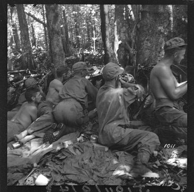 World War 2 New Zealand troops, in action on Vella Lavella, Solomon Islands