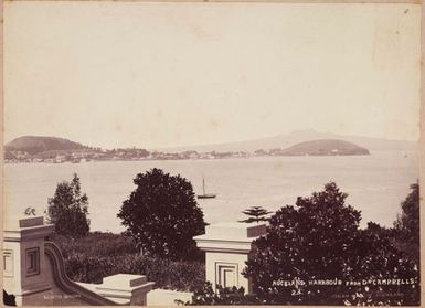 Auckland harbour from Dr Campbells'. From the album: Tahiti, Samoa and New Zealand scenes