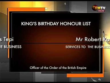 KING'S BIRTHDAY HONOURS