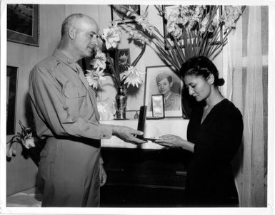 A mother receiving posthumous medal