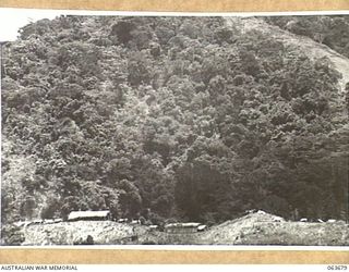 MCCULLOUCH'S RIDGE, NEW GUINEA. 1944-01-10. TENTS OF BATTALION HEADQUARTERS, 2/9TH INFANTRY BATTALION ON MCCULLOUCH'S RIDGE, AT THE FOOT OF SHAGGY RIDGE