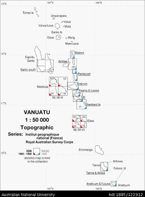 Vanuatu INDEX, 1:50 000, 1960 - 1968