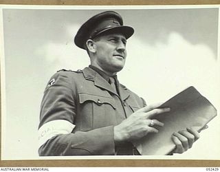HERBERTON, QLD. 1943-06-12. CAPTAIN W.L. DAY, AUSTRALIAN ARMY SERVICE CORPS, 6TH AUSTRALIAN DIVISION, ORGANISER OF THE 6TH AUSTRALIAN DIVISION RACE MEETING