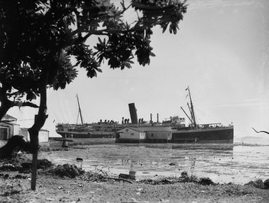 [Cruise ship by wharf in the Pacific]