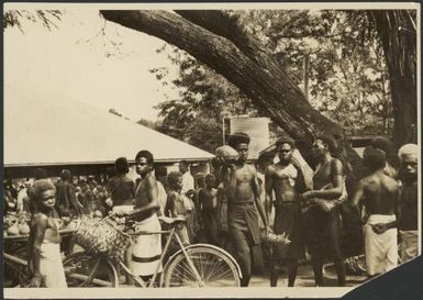 Boy with bicycle at the Boong market, Rabaul, New Guinea, 1929 / Sarah Chinnery
